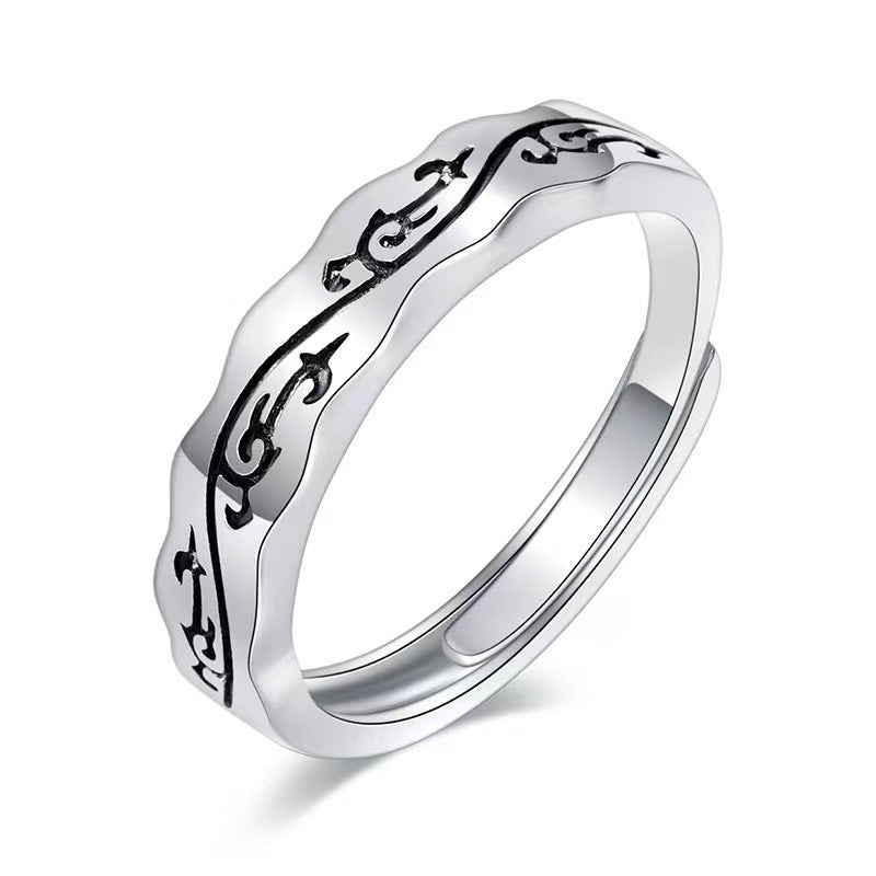 Men's Single Domineering Little Finger Chinese Style Rings