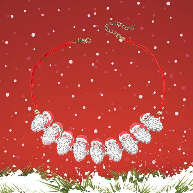 Kreative personalisierte Cartoon-Nischen-Weihnachtsmann-Halsketten für Damen und Herren