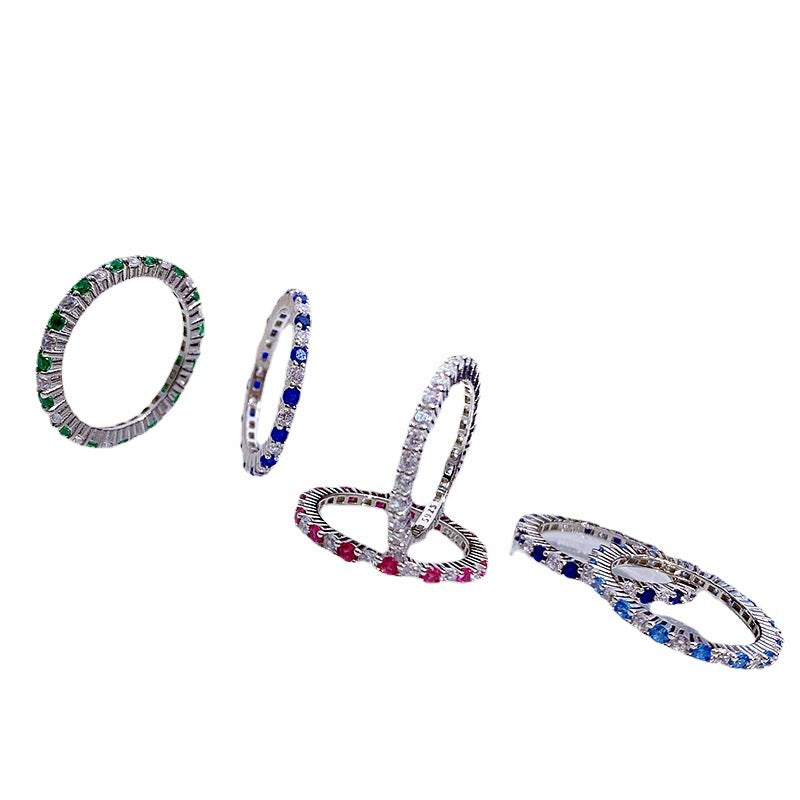 Sier Colors Gem Design Cold Style Rings