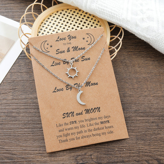Moon Couple Unique Creative Simple Stainless Necklaces