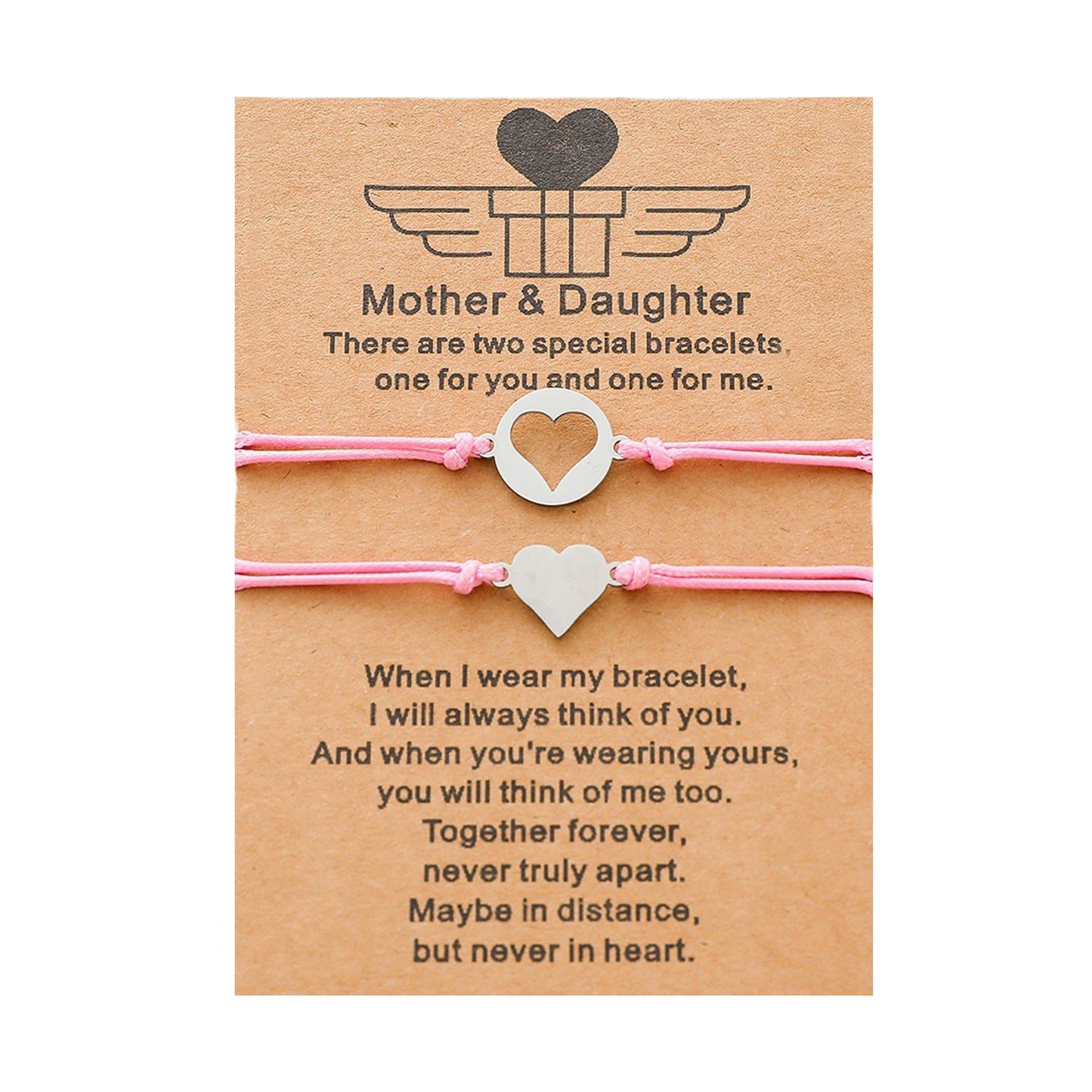 Mother And Daughter Card Creative Stainless Steel Bracelets