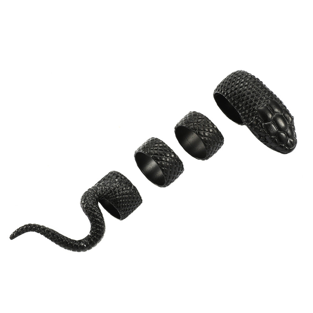 Hop Snake Suit Punk Exaggerated Fashion Trendy Rings