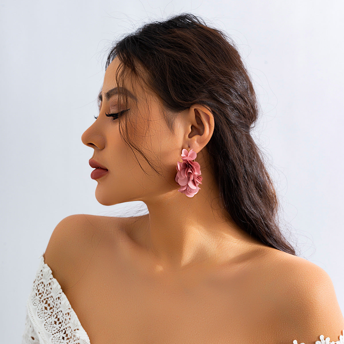 Ornament Vacation Style Rose Multicolored Tassel Earrings