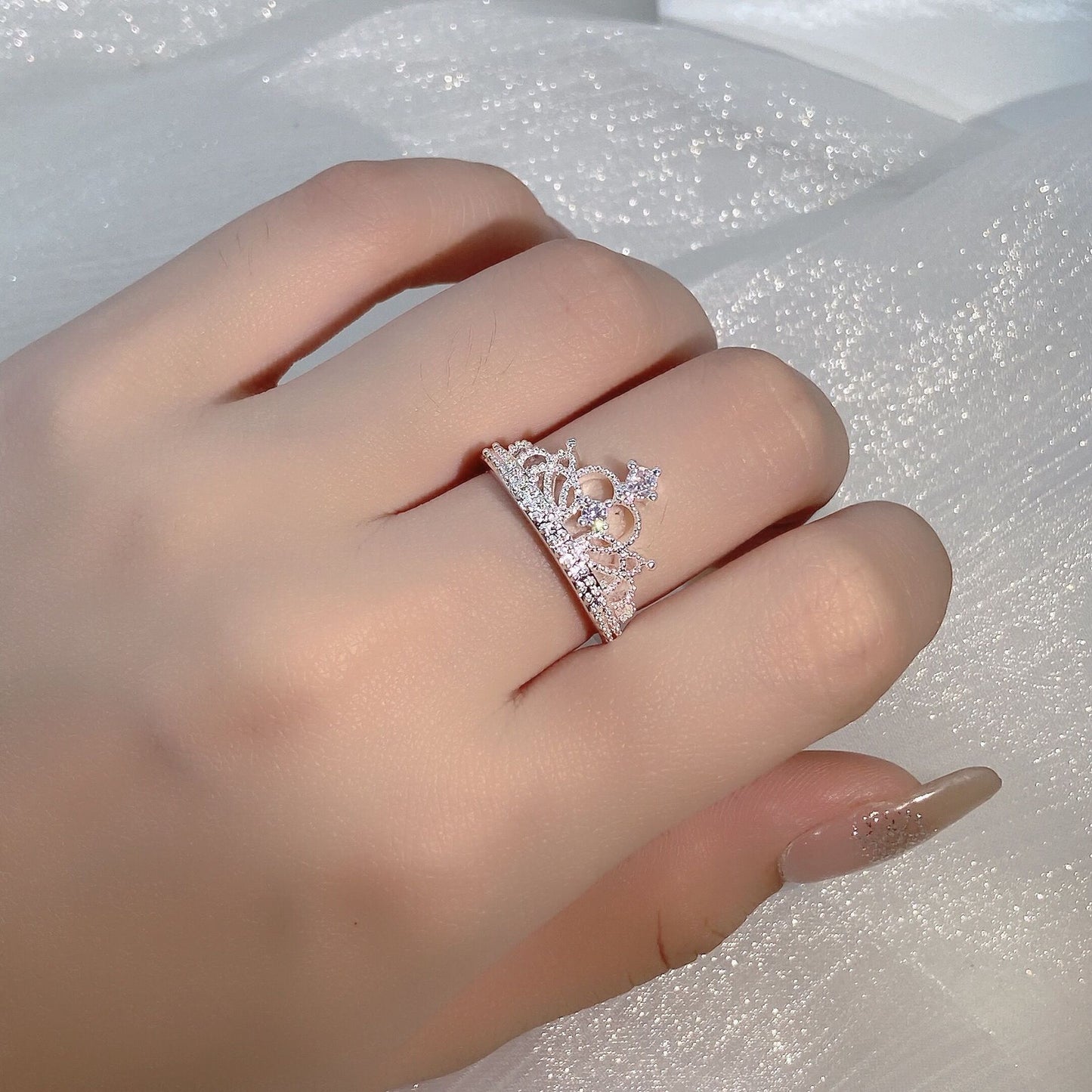 Micro Inlaid Zircon Crown Personality Ornament Rings