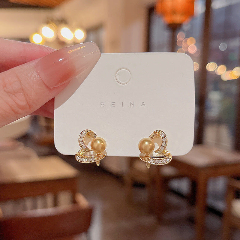 Women's Small Hollow Heart Ear Trendy Light Luxury Earrings