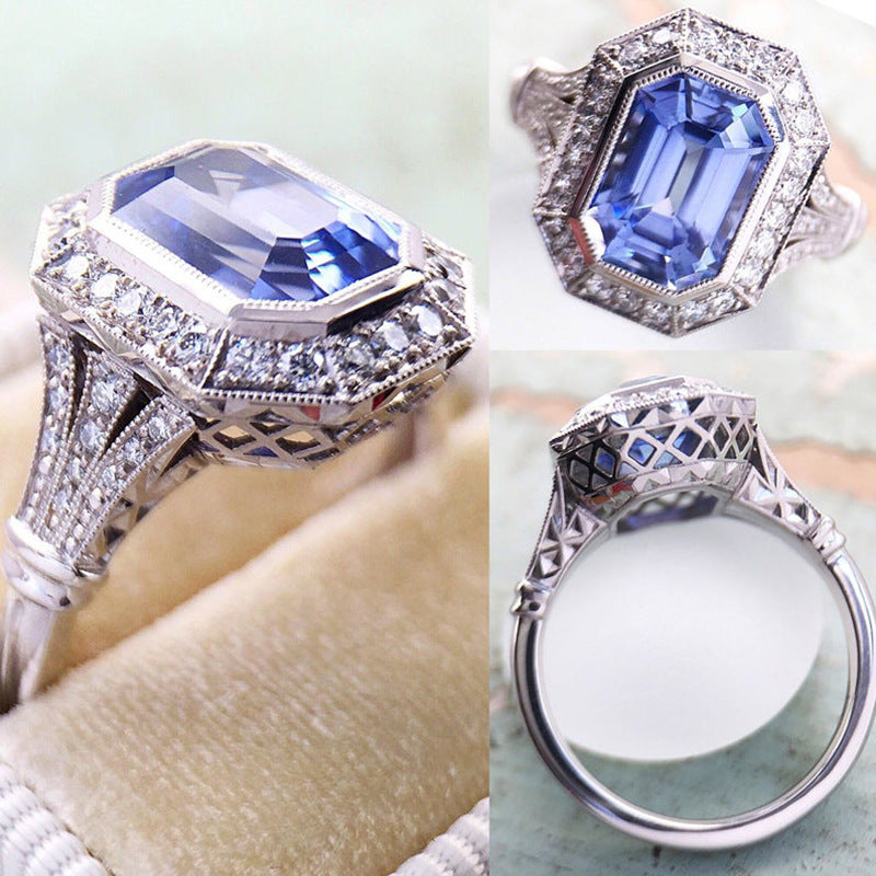 Women's French Royal Style Rich Long Hexagon Rings