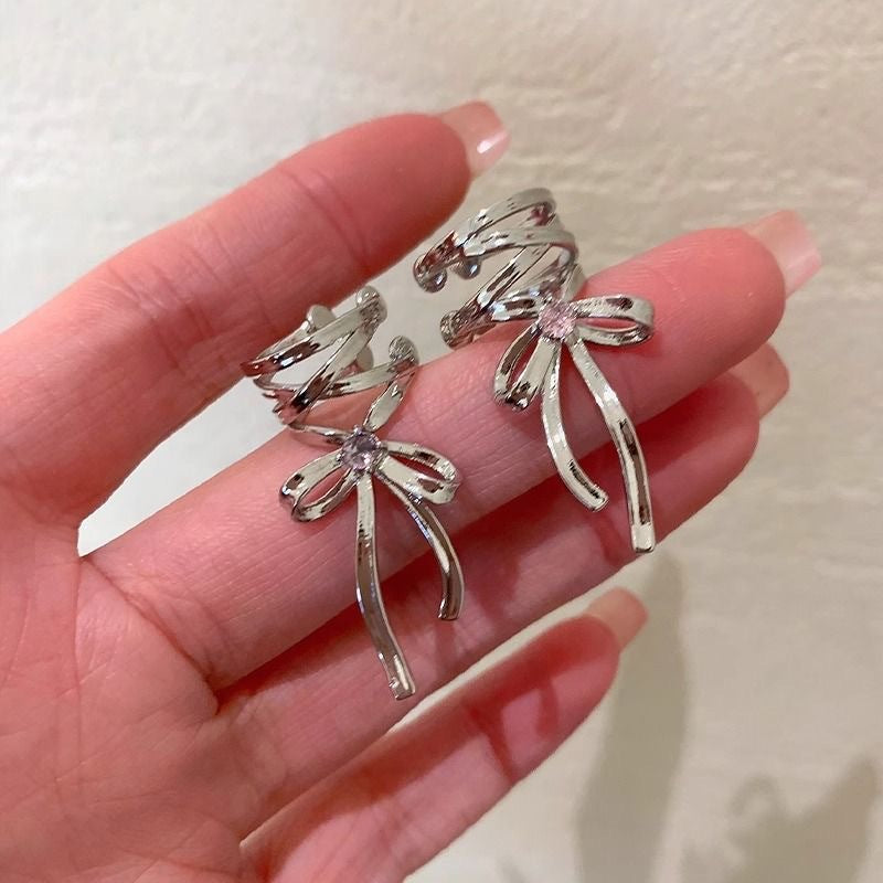 Ribbon Aesthetic Female Trendy Cold Ballet Style Ear Clip