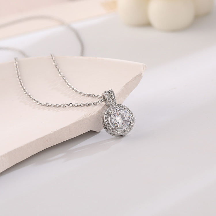 Colliers de clavicule en acier titane plaqué or pour femmes, ornement en Zircon, à la mode