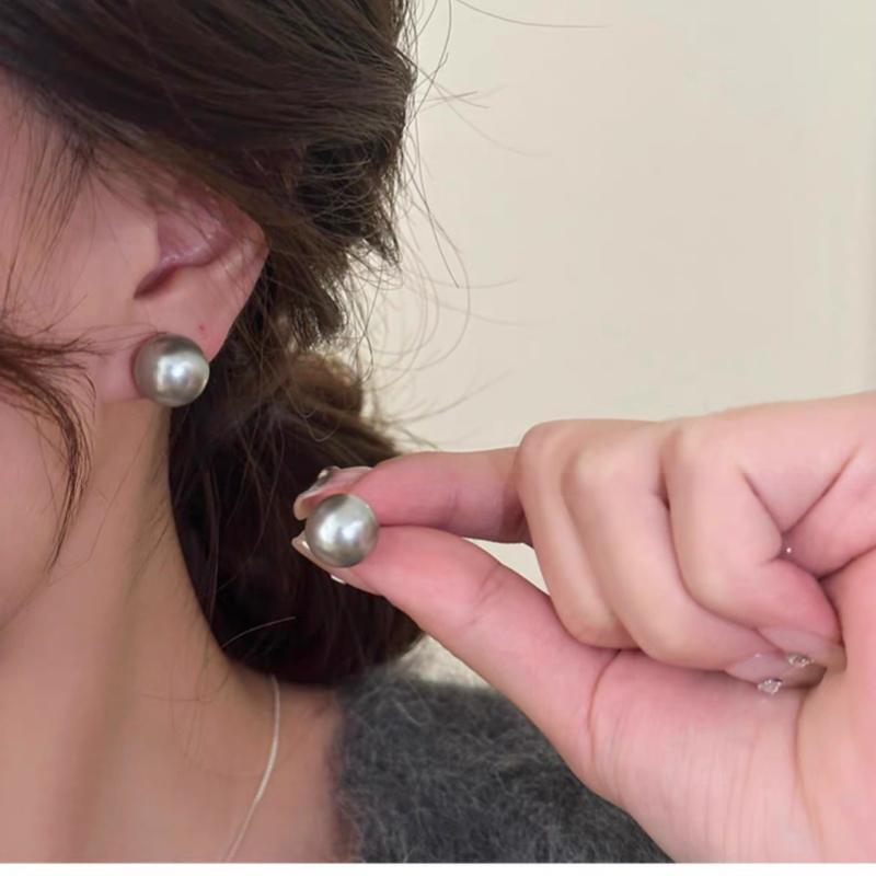 Damen-Ohrringe im französischen Stil mit Muschelperlen