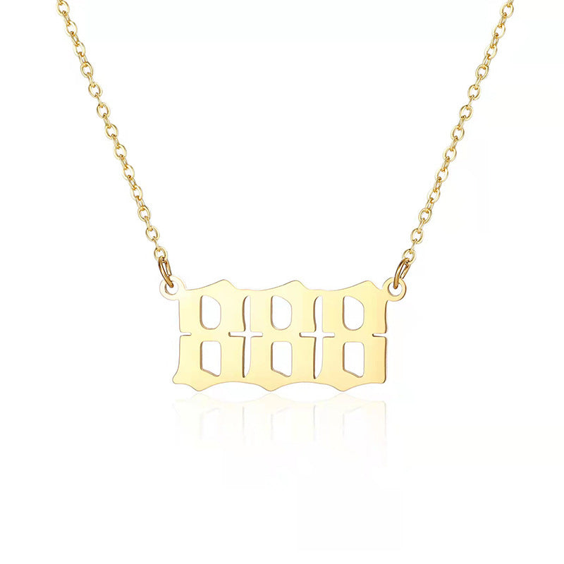 Women's Stainless Steel Lucky Digital Simple Titanium Necklaces