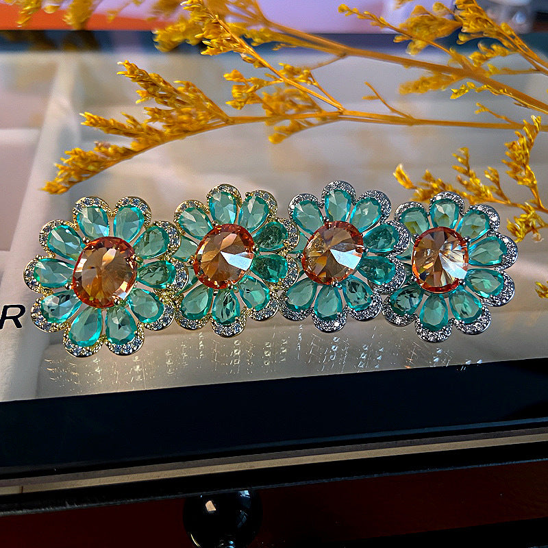 Women's Zircon Flower For Entry Lux Elegant High-grade Temperamental Earrings