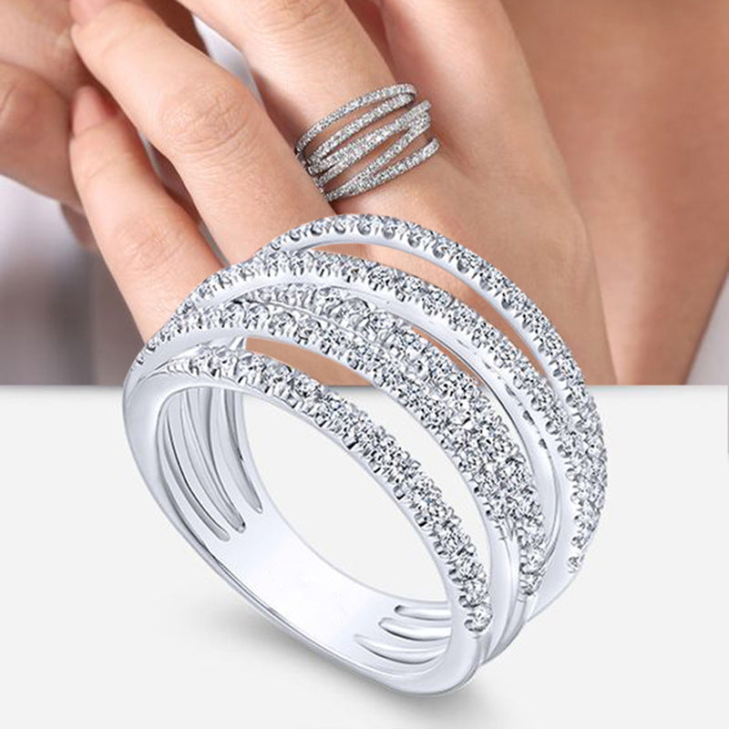 Style Unisex Retro Geometric Line Winding Rings