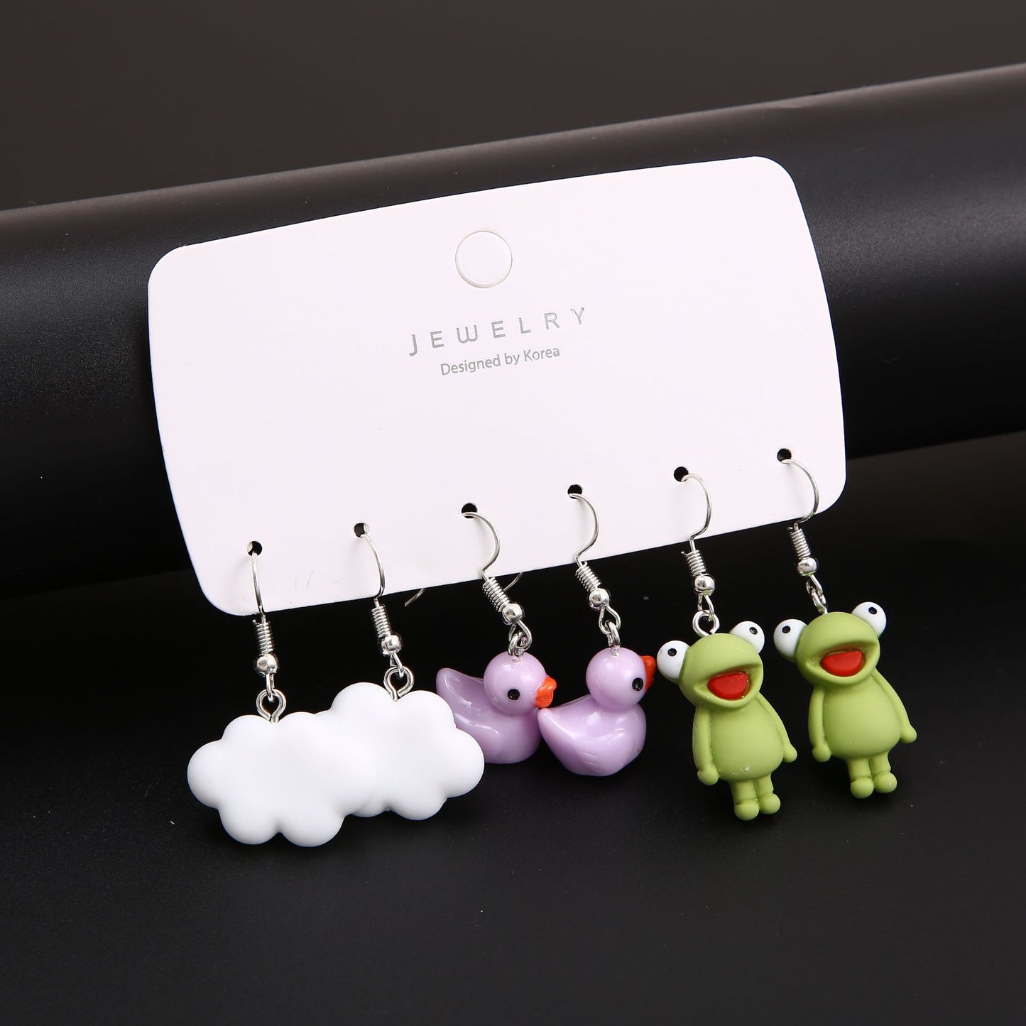 Canard Grenouille Carte Stockage Fun Acrylique Boucles d’oreilles