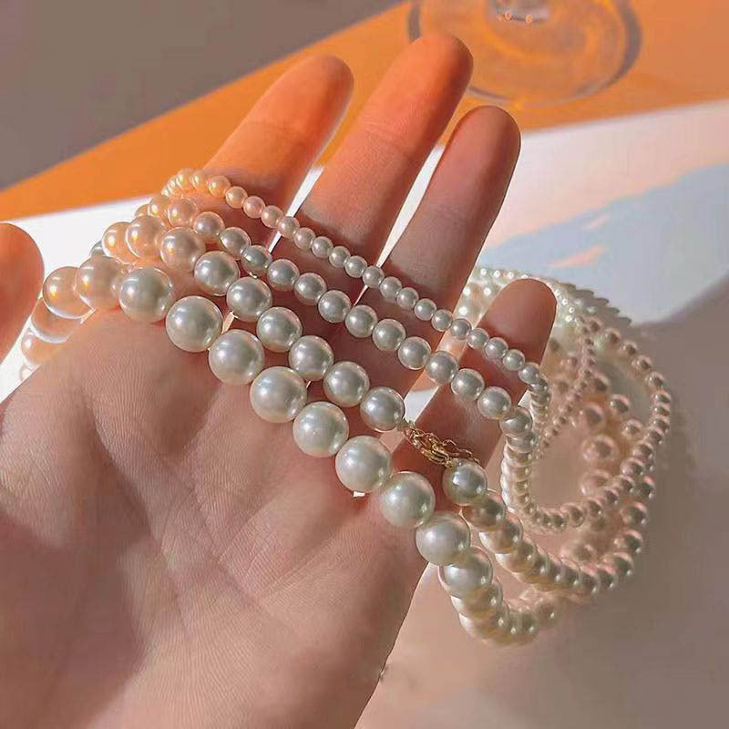 Colliers minoritaires de luxe légers en perles pour femmes