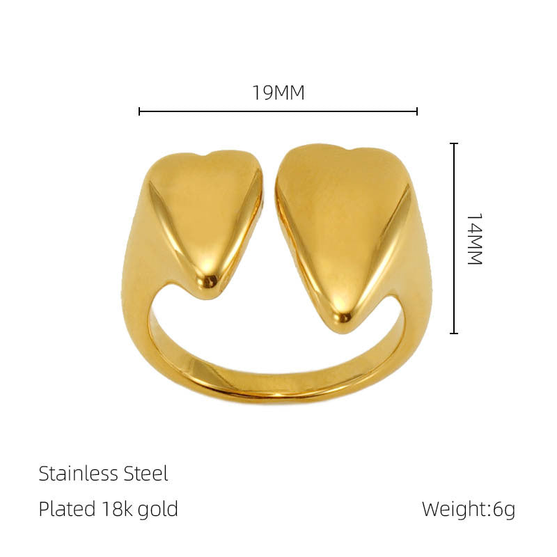 Offene Sense-Ringe im Titan-Design mit Spiegel aus Edelstahl