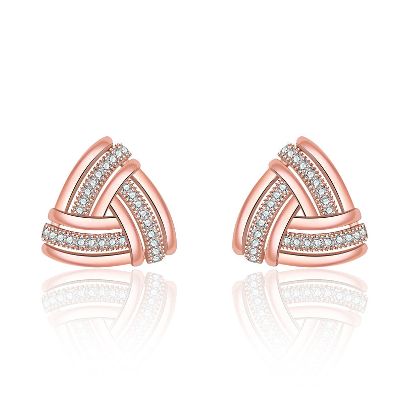 Women's Temperament Classic Style Design Sense Everyday Joker Woven Earrings