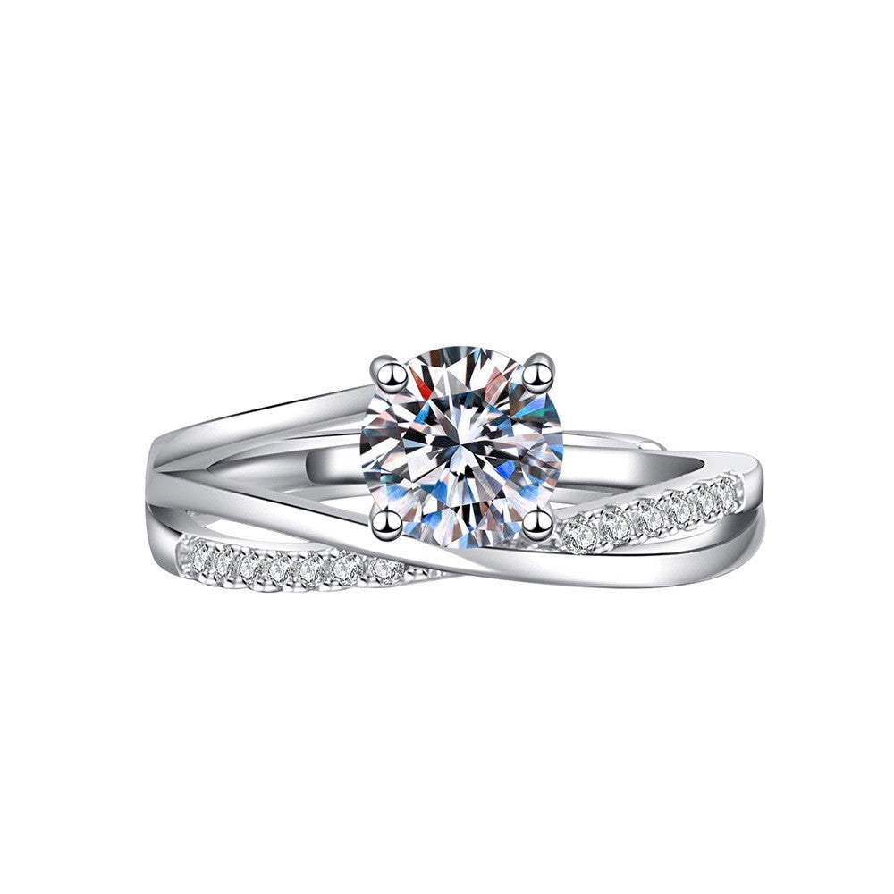 Welfare Inlaid Craft Shiny Diamond Adjustable Opening Wind Fashion Rings
