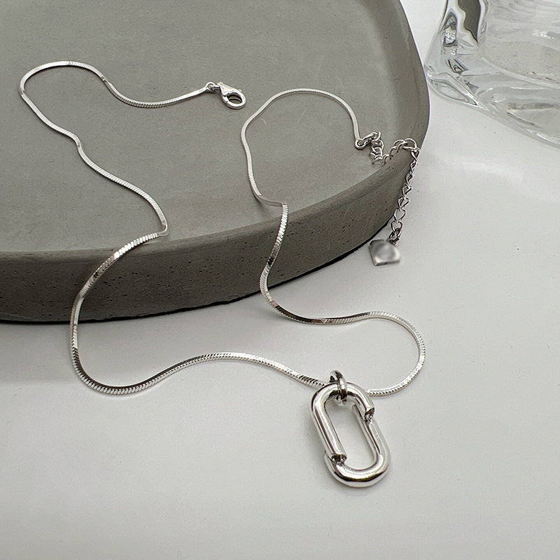 Pendentif ovale en forme d'os de serpent pour femmes, colliers simples