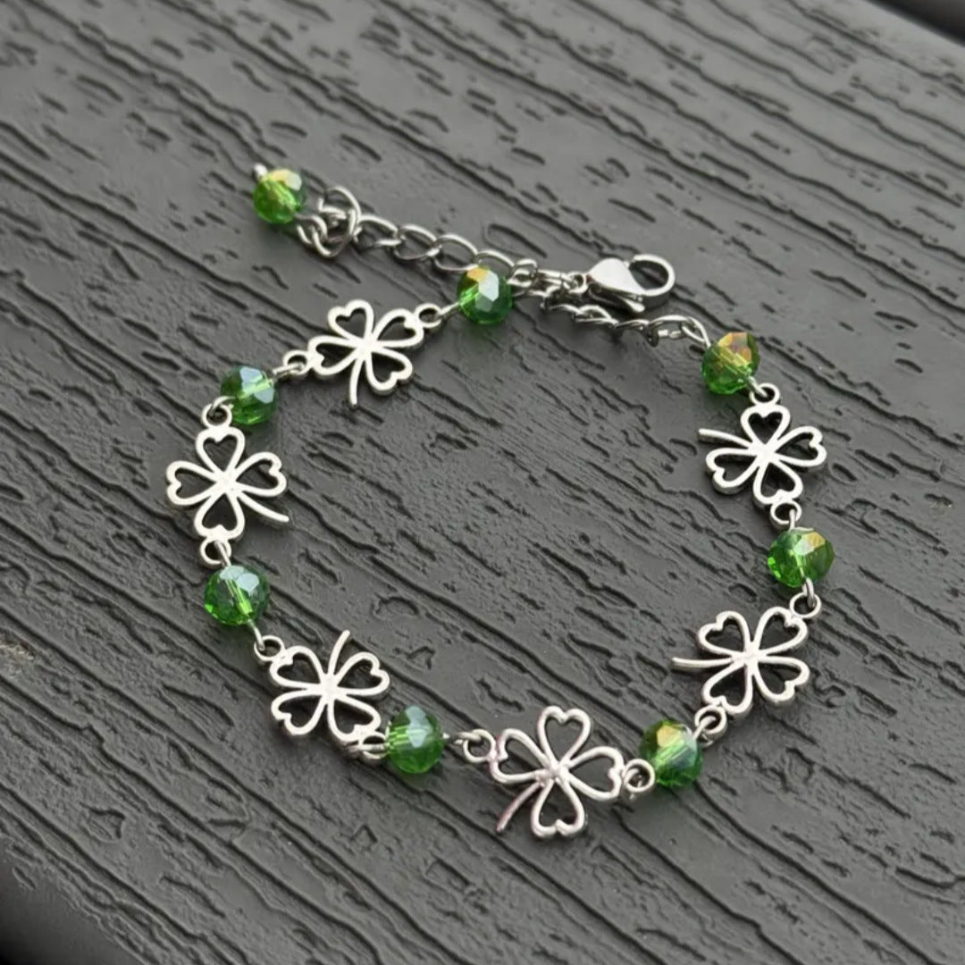 Green Lucky Four-leaf Clover St. Day Gift Light Luxury Bracelets