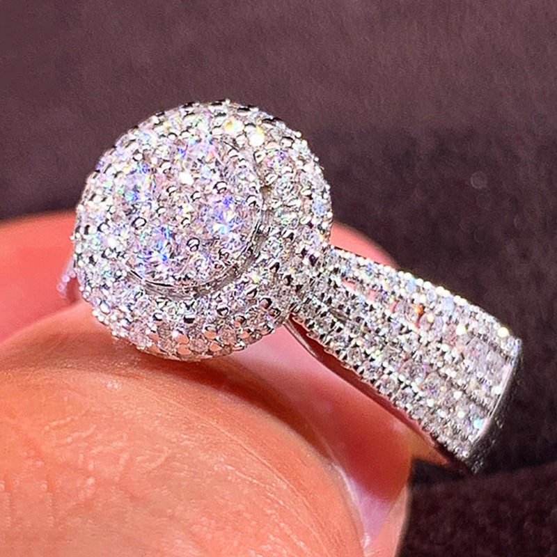 Exquisite Diamant-Simulations-Super-Flash-Kupfer-Frauenringe