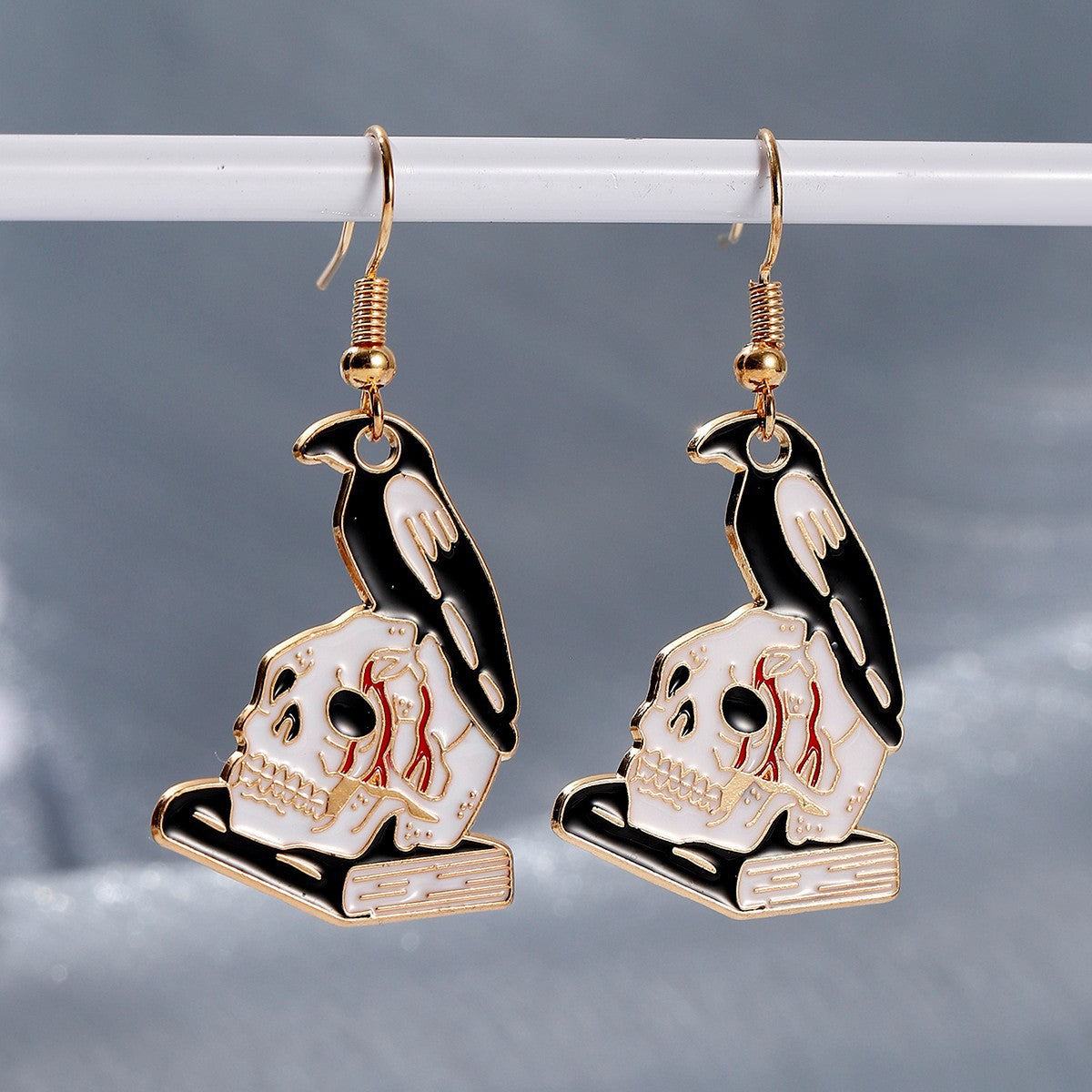 Crow Cartoon Mushroom Butterfly Halloween Skull Earrings