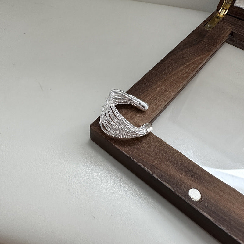 Sterling Sier String Korean Style Simple Rings