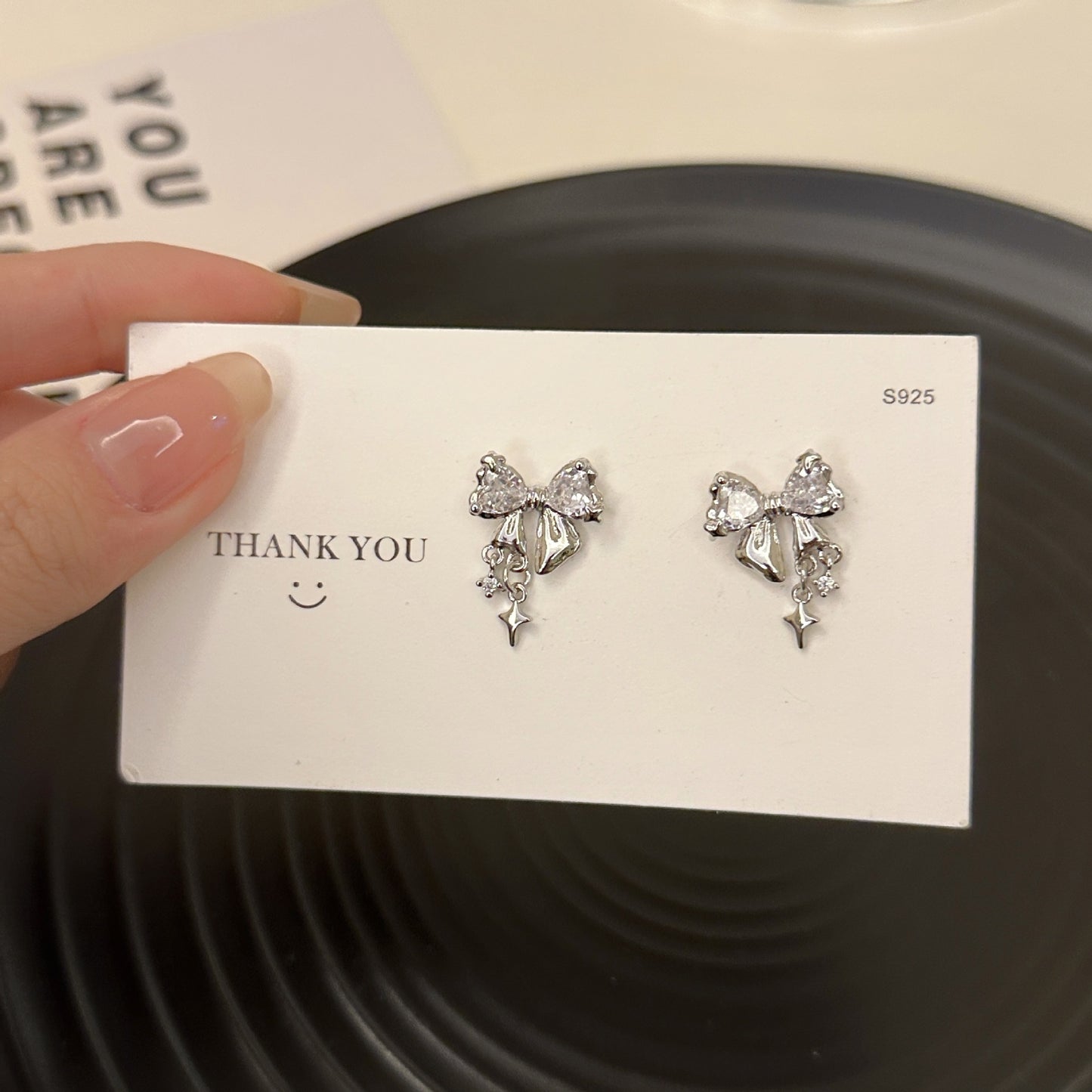 Simple Trendy Cool Bow High-grade Cold Earrings