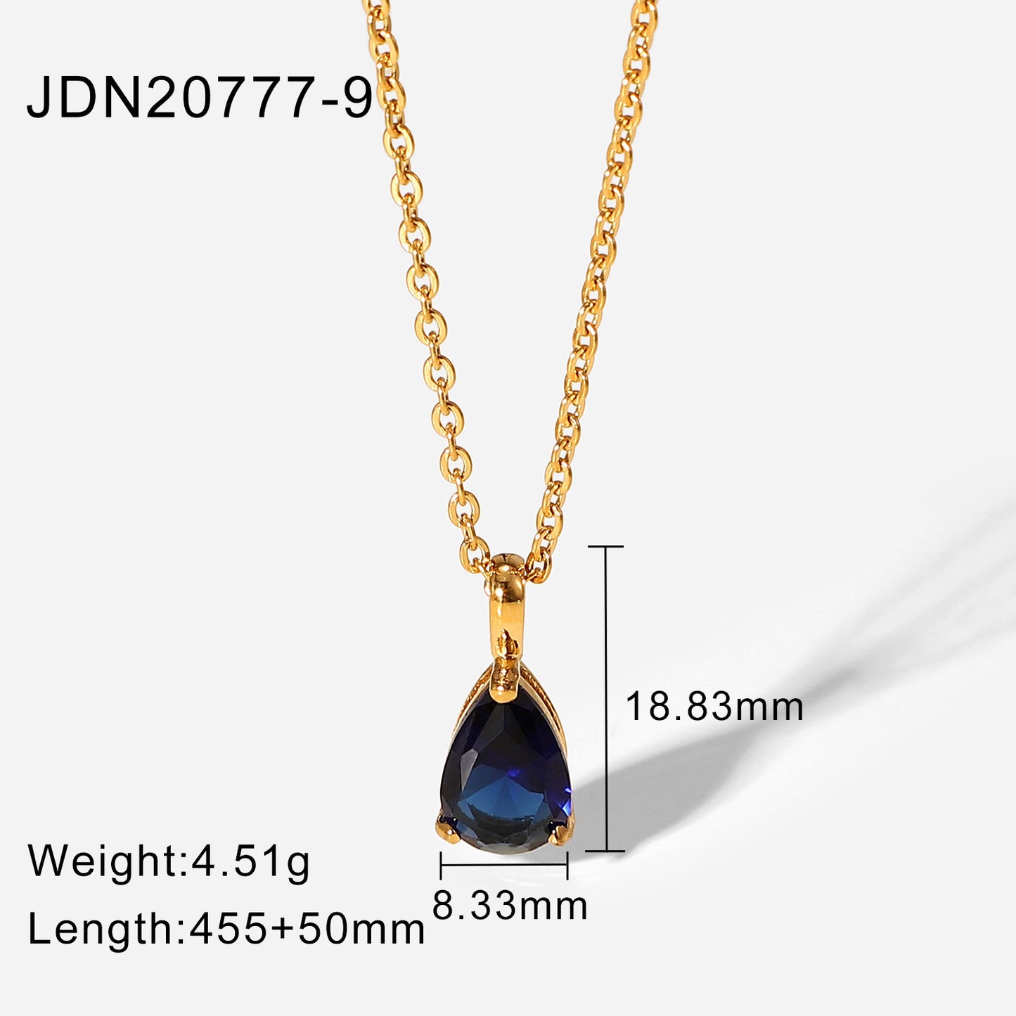 Gold Plated December Zircon Stainless Steel Necklaces