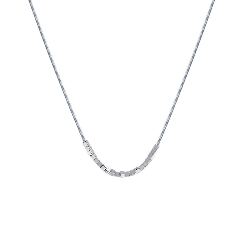 Women's Style Sier Square Fashionable Clavicle Chain Necklaces