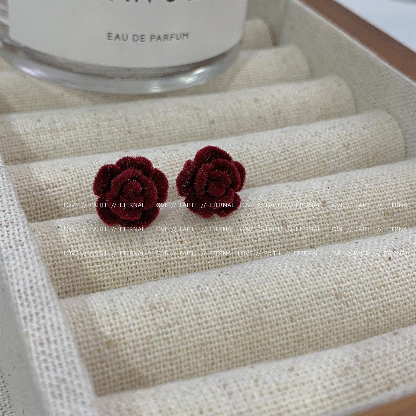 Sier Needle Artistic French Style Wine Earrings