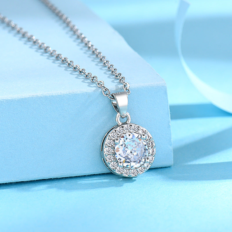Fashion Zircon Round Colored Gems Female High Necklaces