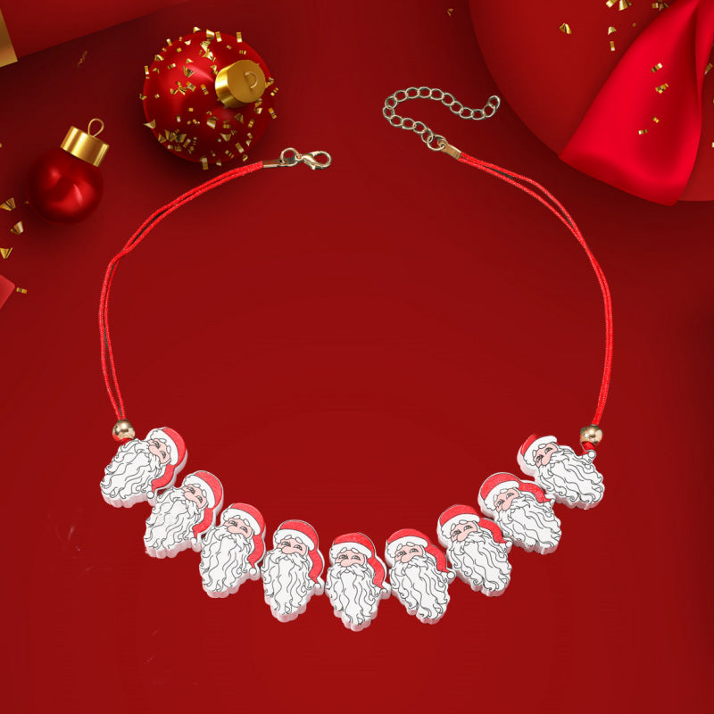 Kreative personalisierte Cartoon-Nischen-Weihnachtsmann-Halsketten für Damen und Herren