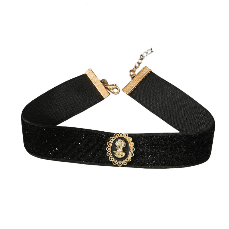 Women's Style Vintage Court Cartoon Princess Beauty Head Necklaces