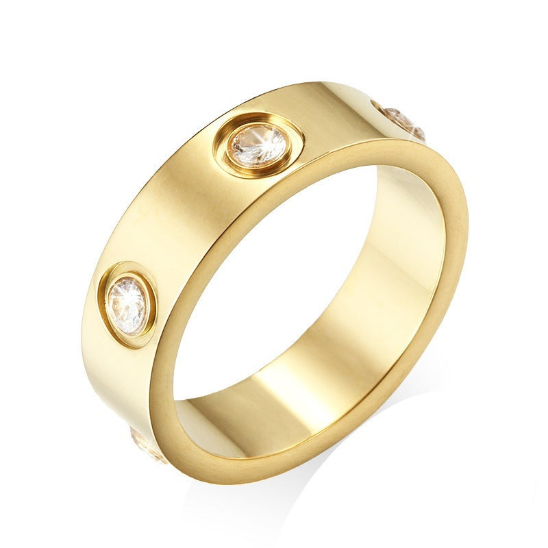 Popular Fashion Titanium Steel Starry Sky Rings