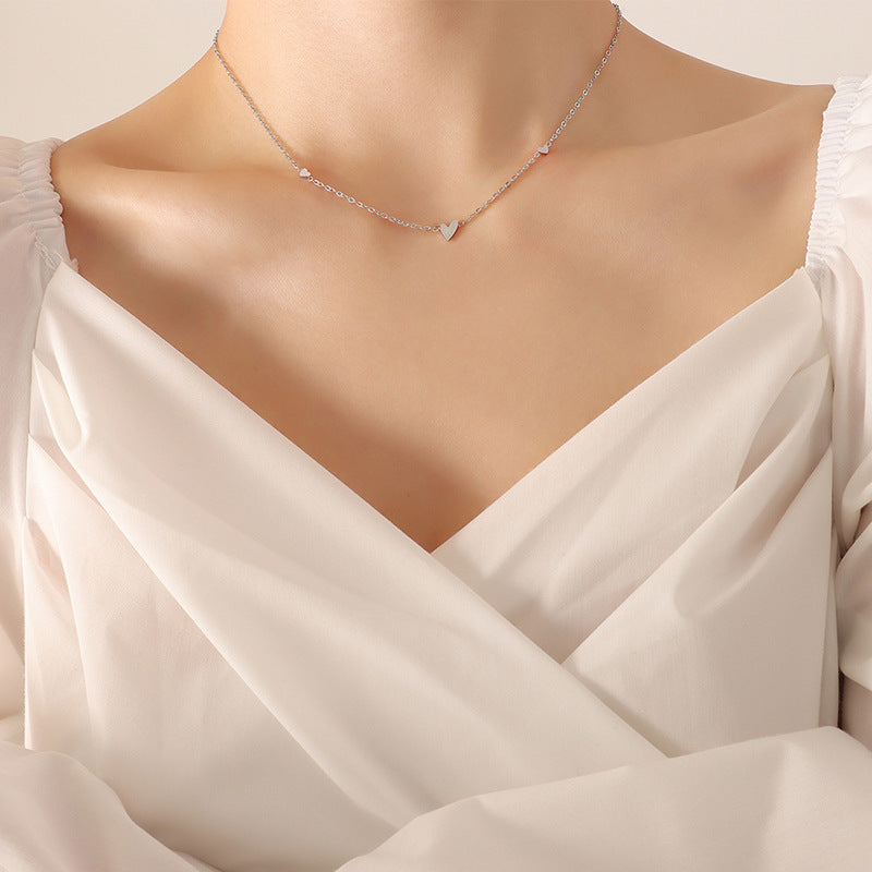 Women's Small Heart Sweet Cool Cute Niche Design Necklaces