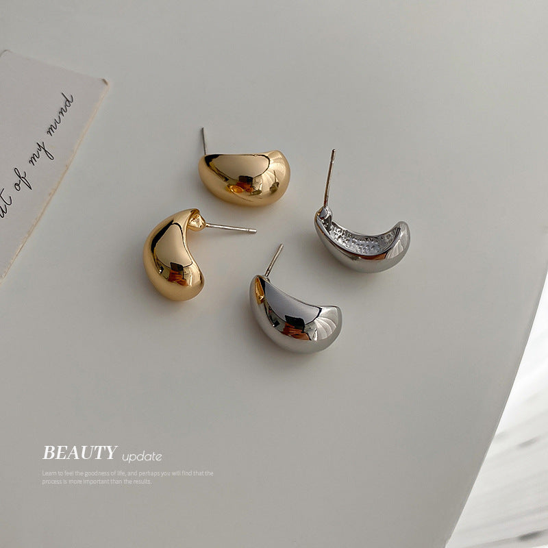 Style Sier Glossy Round Beads Elegant Earrings