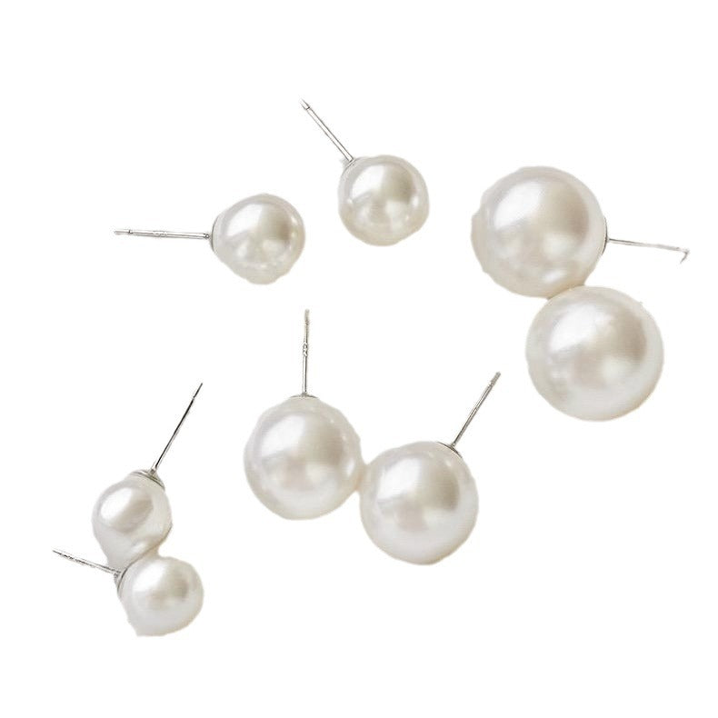Boucles d'oreilles en perles Sterling Sier pour femmes, à la mode