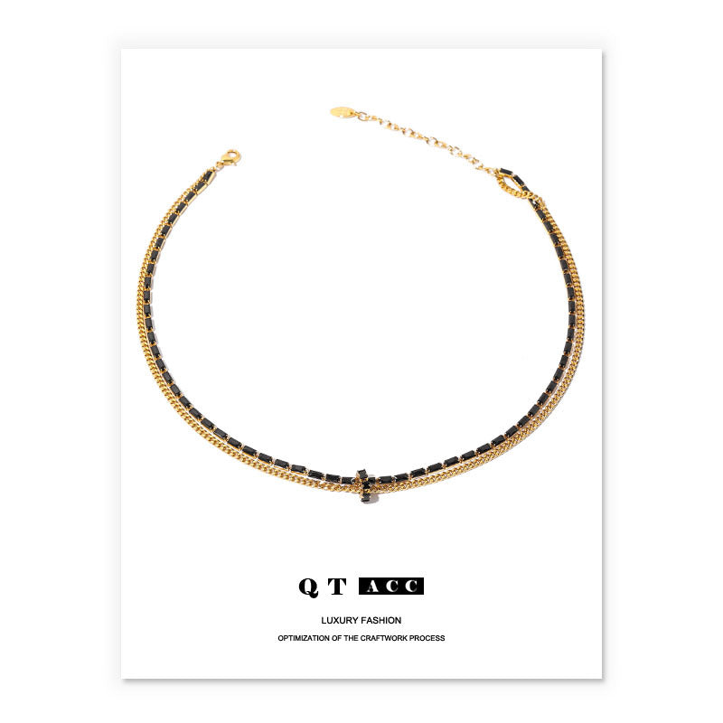 Black Special Interest Light Luxury Zircon Necklaces
