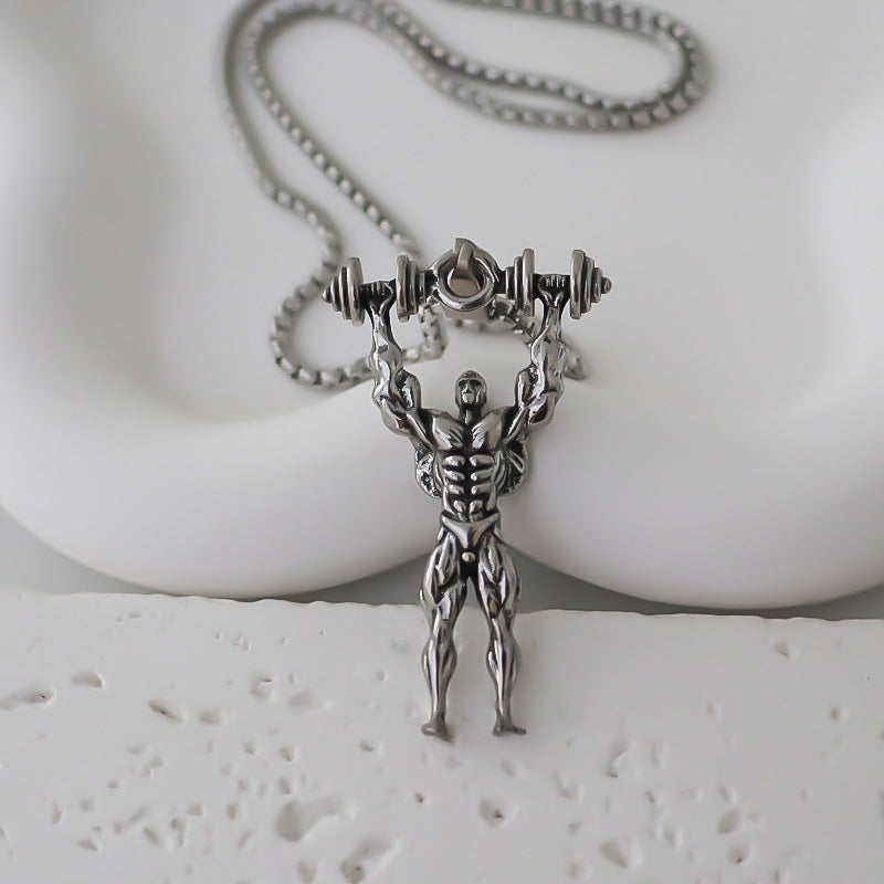 Pendentif Bodybuilder pour hommes, colliers de Rap Hip Hop à la mode