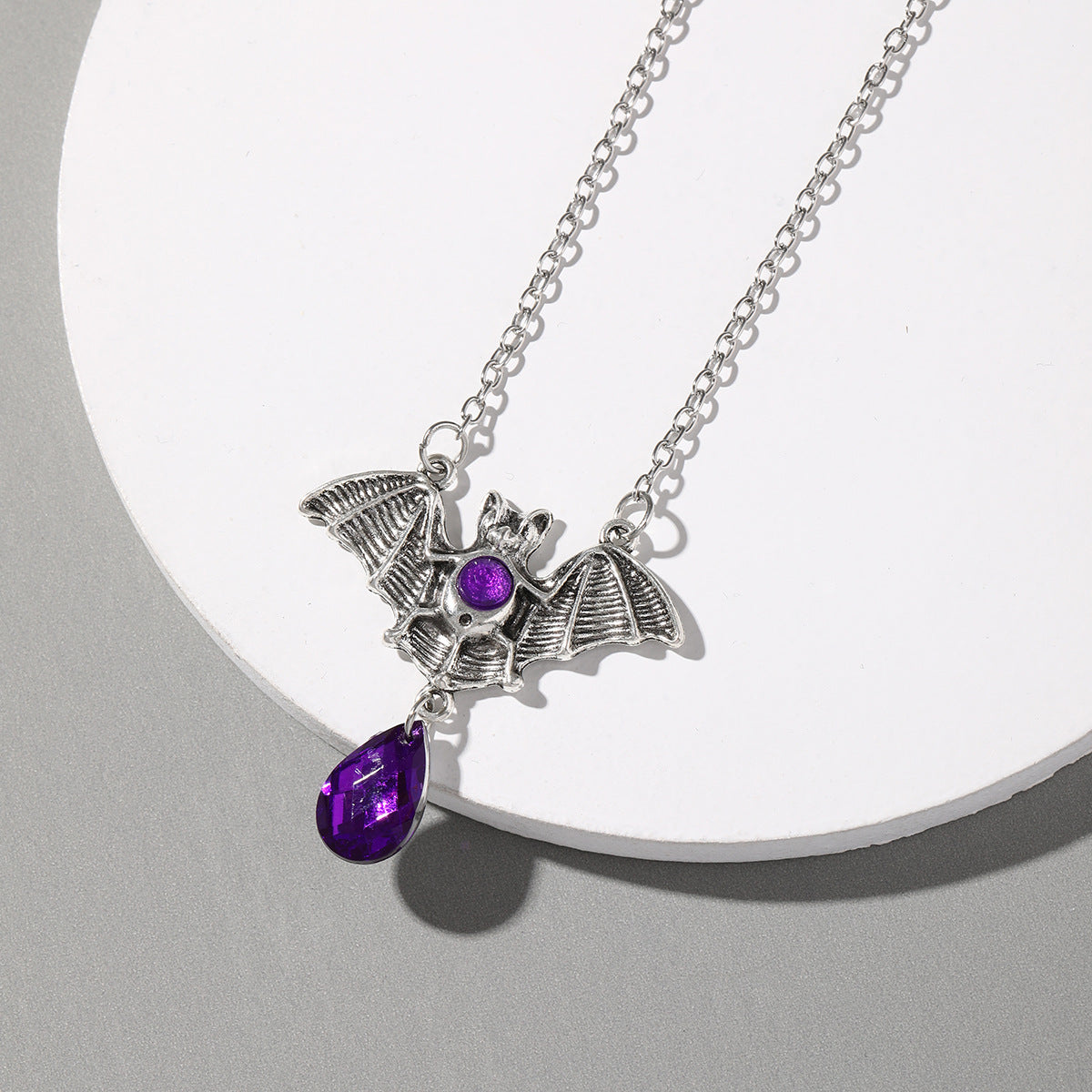 Gothic Vampire Bat Sier Acrylic Witch Necklaces