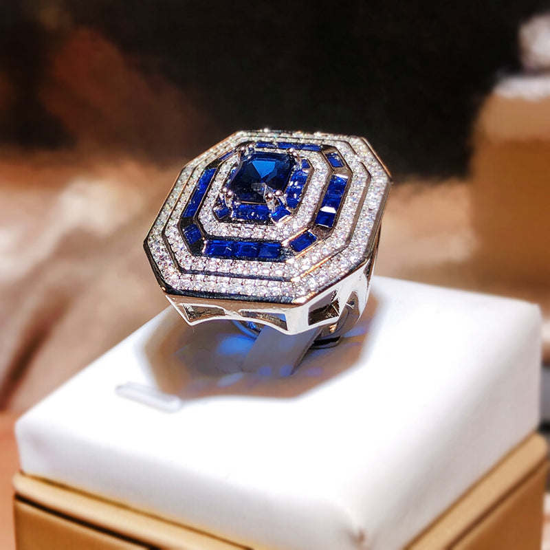 Damascus Sapphire Lady Magenta Gold-plated Wine Rings