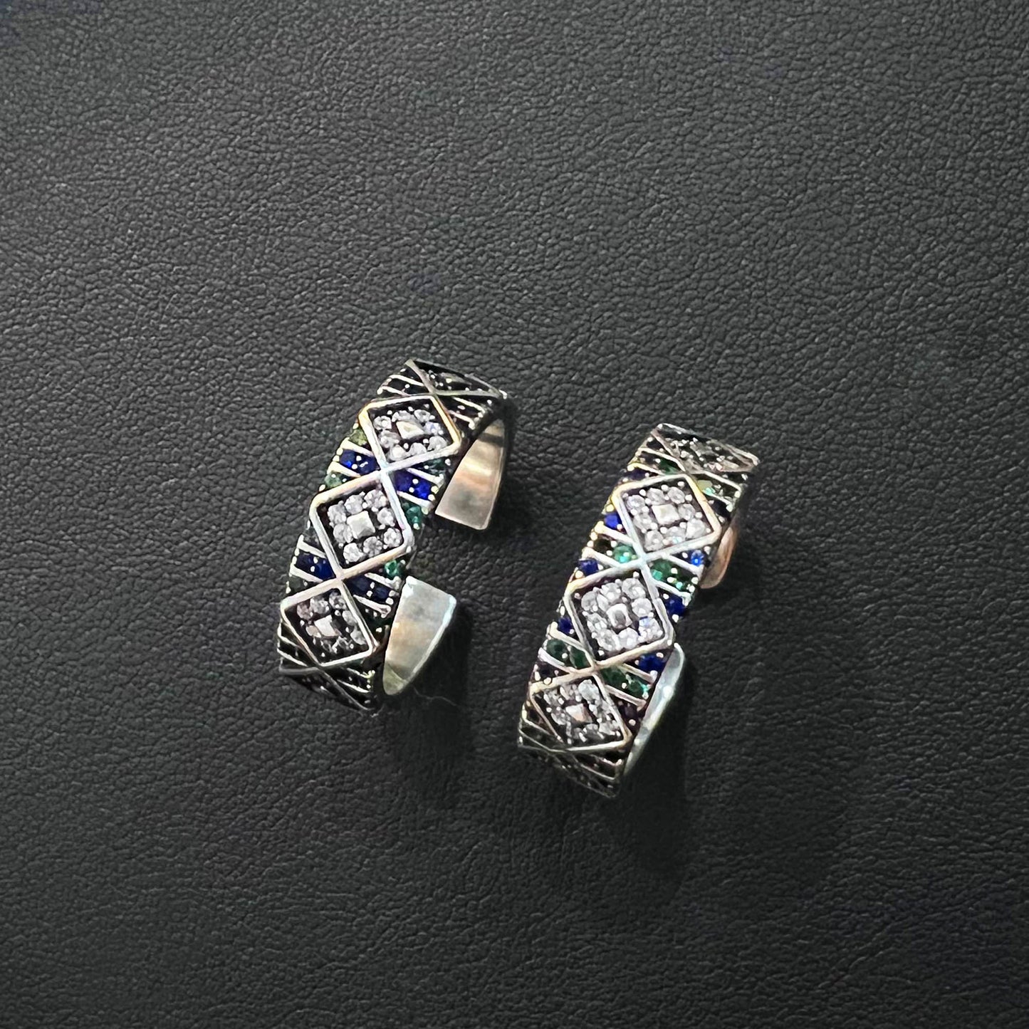 Zircon Pattern Vintage Open Female Light Luxury Minority Design Rings