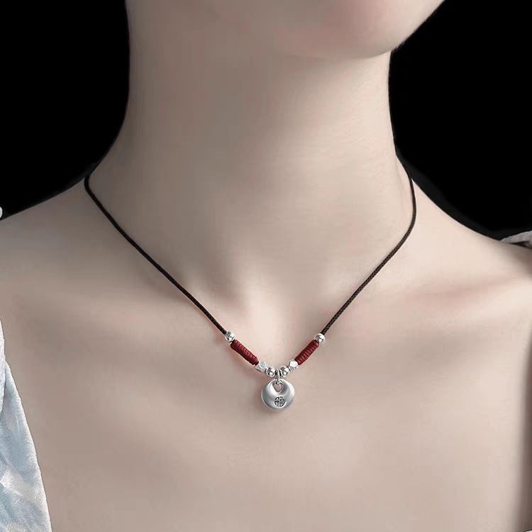 Colliers de clavicule en argent sterling avec serrure de sécurité pour femme