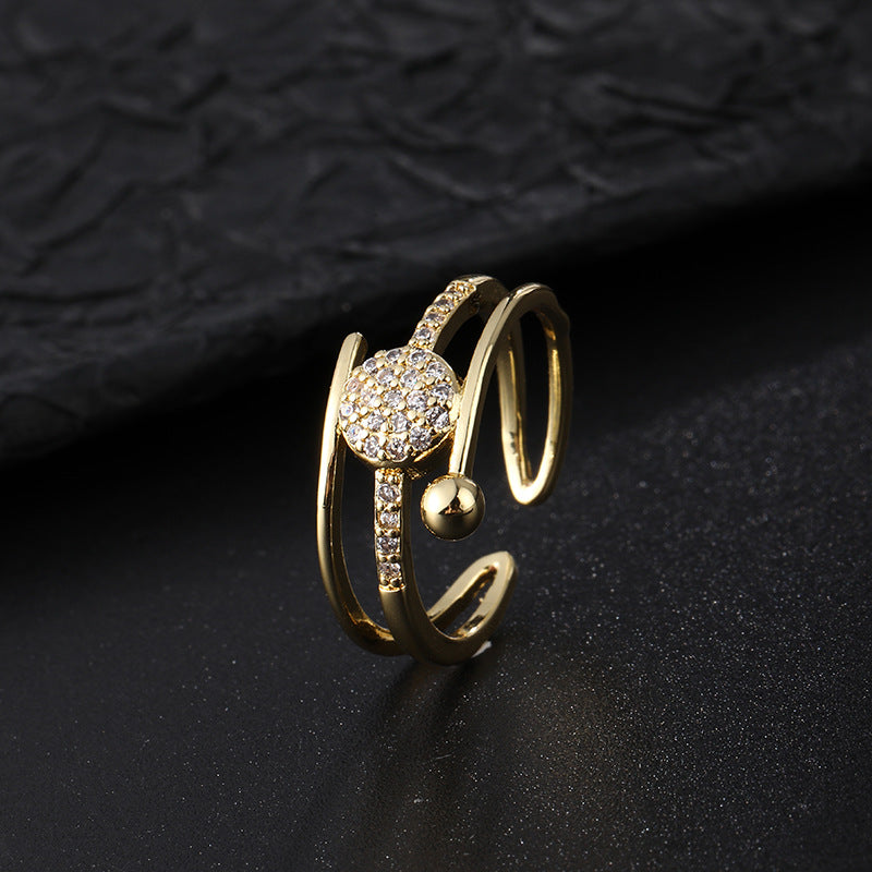 Niche Design Simple Zircon Nail Personalized Rings