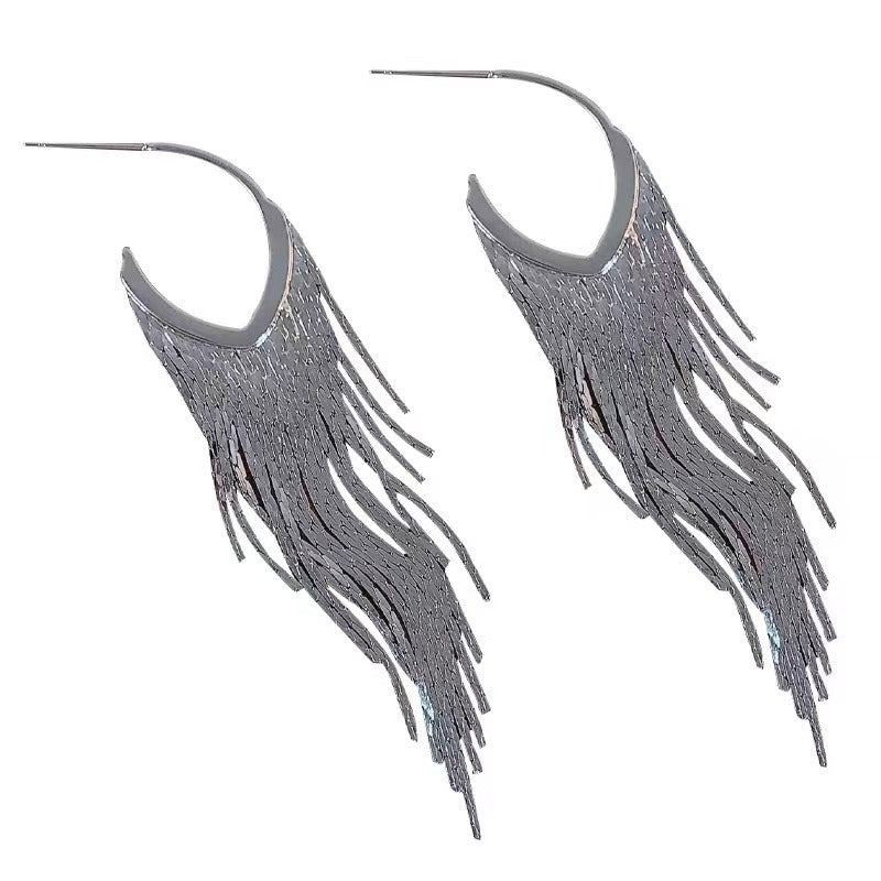 Women's Tassel Geometric Fashion Personality Metal Chain Earrings