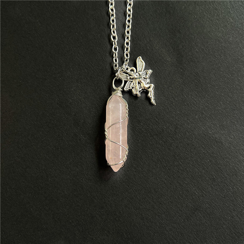 Colliers en cristal de fée simple et mignon avec ailes