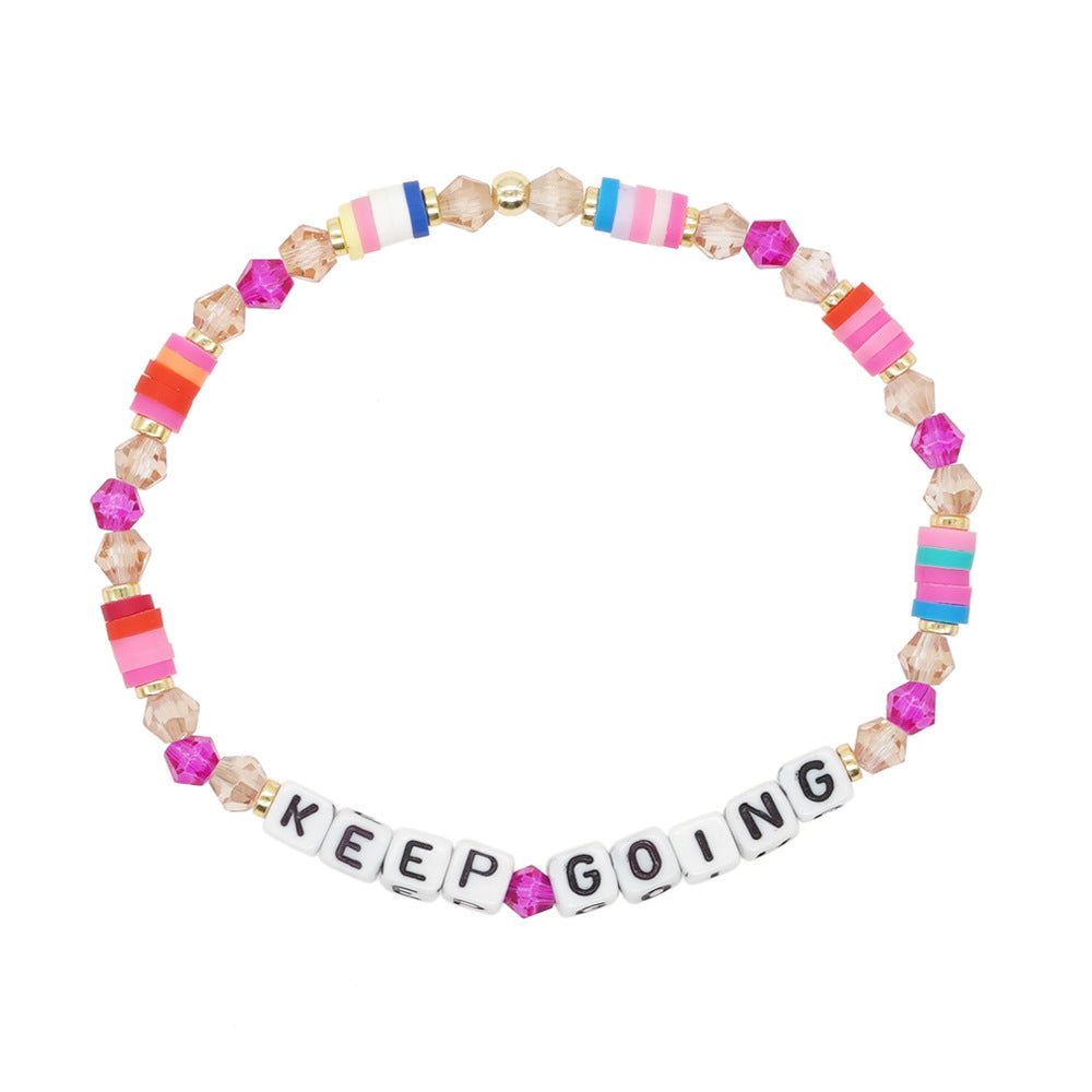 Perlen bunte Polymer Clay Kristall handgefertigte Armbänder
