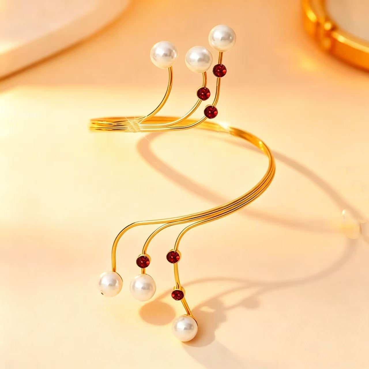 Geometric Pearl Winding Line Suit Exaggerated Bracelets