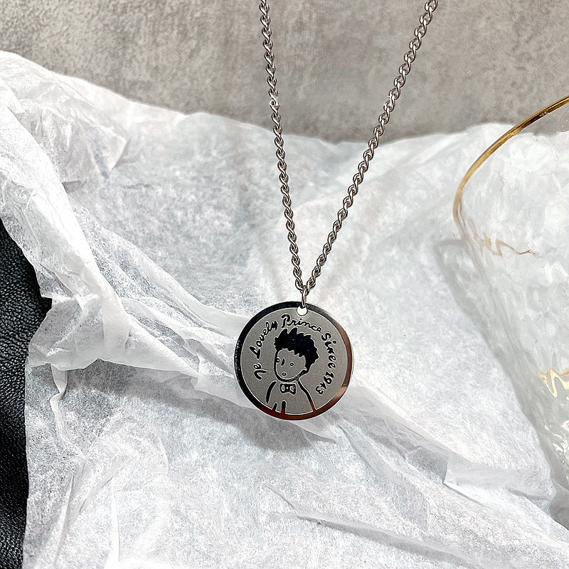 Colliers masculins d'ornement de petit Prince en acier titane