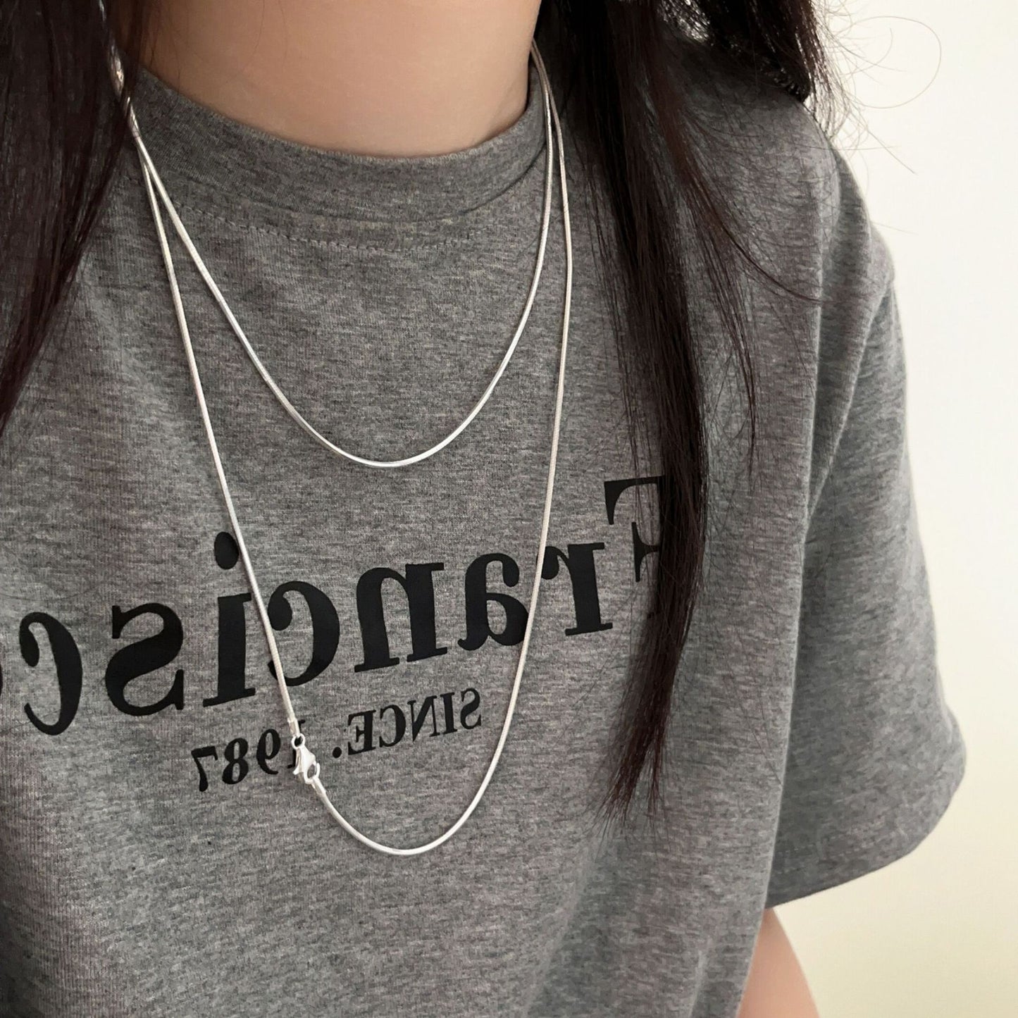 Women's Stacked Long Snake Bone Sweater Chain Necklaces